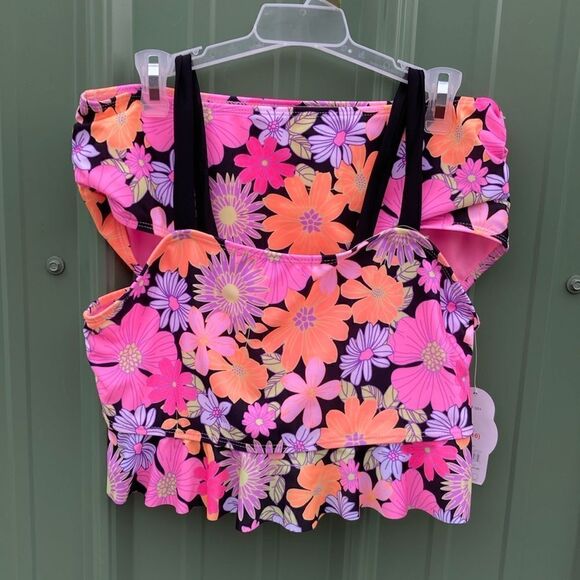 Girls Flounce Bikini & Unicorn One Piece Swimsuit Bathing Suit 2-Pack XL - Picture 2 of 11